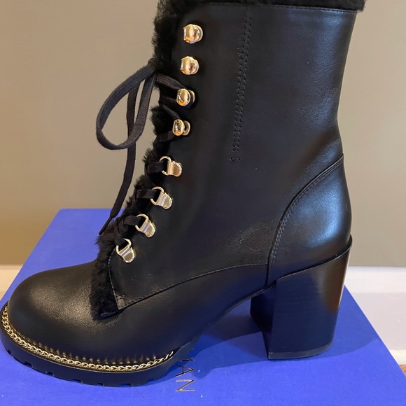 SOLD - Stuart Weitzman Leather Combat Boots (NWOT) - Picture 3 of 6